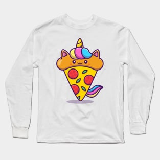 Cute Unicorn Pizza Long Sleeve T-Shirt